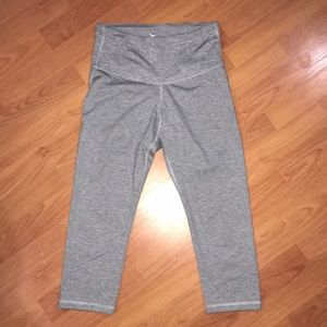 Grey stripe high waisted cropped leggings